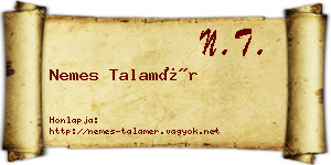 Nemes Talamér névjegykártya